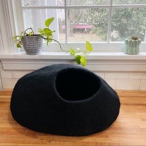 Handmade Felted Wool Cat Cave Bed